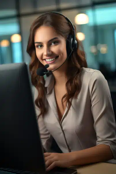 American woman customer service representative on the pho f2d8fc3d 8c35 4595 99dc 7a916e799e6a